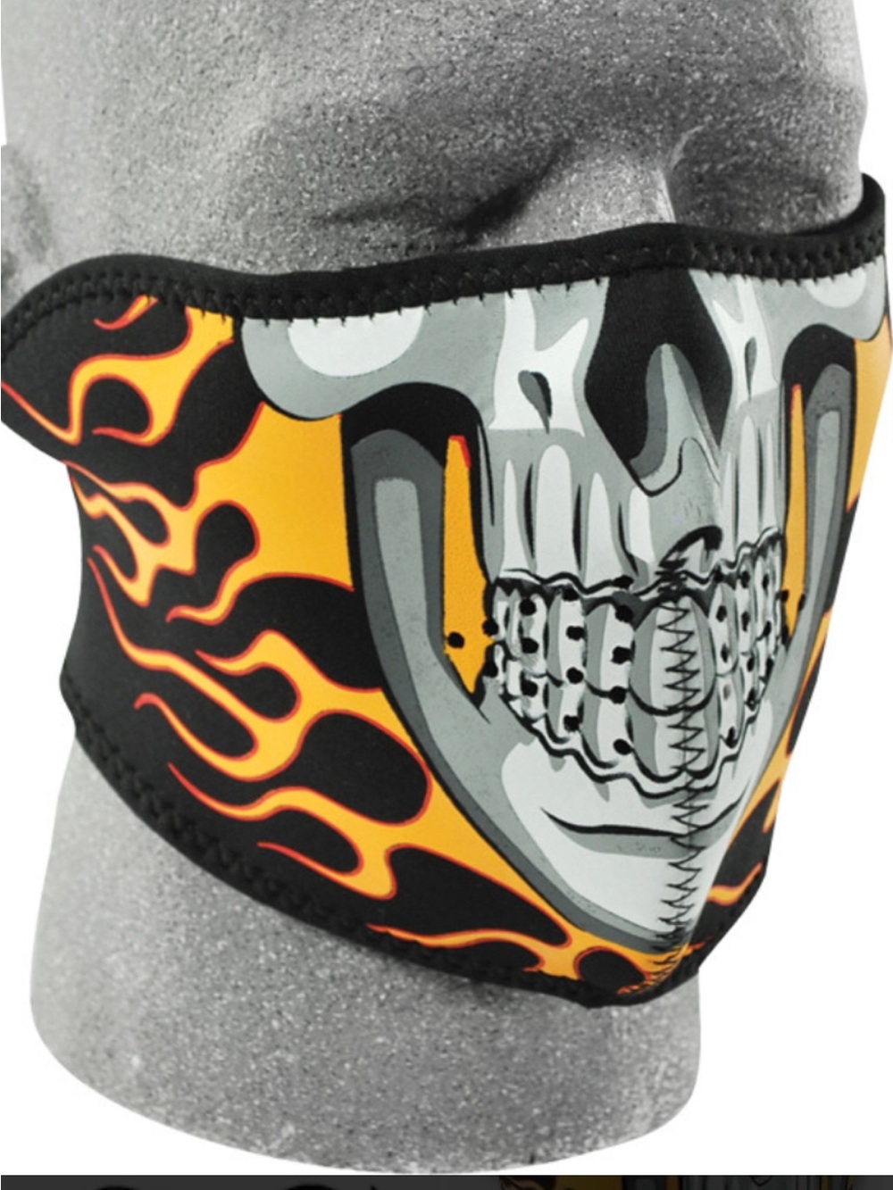 Neoprene Burning Skull Half-Face Mask Unisex